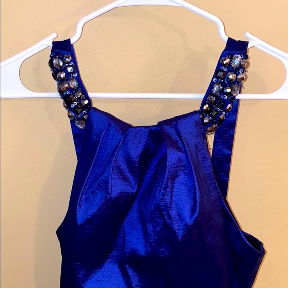 Xscape Women’s Dress with Silver Accents on Straps - Picture 2 of 5